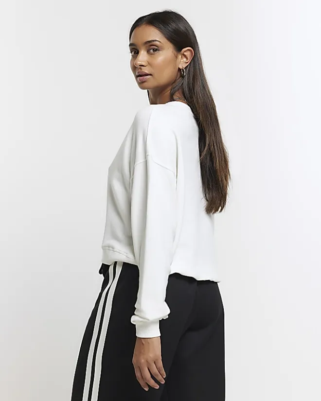 River Island heart sweatshirt White Discount