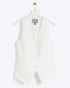 River Island longline waistcoat White New