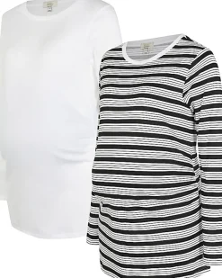 River Island maternity long sleeve t-shirt multipack White Online
