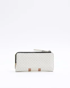 River Island monogram stripe purse White Discount
