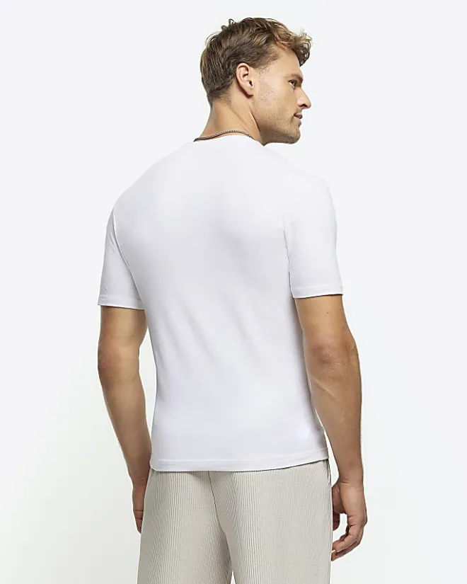 River Island multipack of 5 muscle fit t-shirts White Online