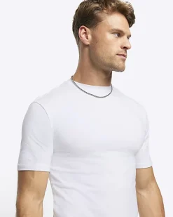 River Island multipack of 5 muscle fit t-shirts White Online