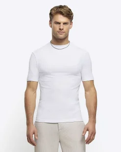 River Island multipack of 5 muscle fit t-shirts White Online