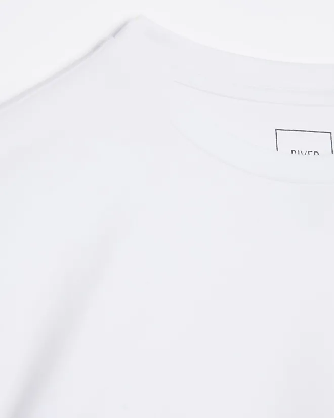 River Island muscle fit t-shirt White Discount