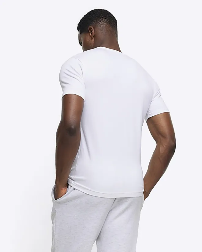 River Island muscle fit t-shirt White Discount