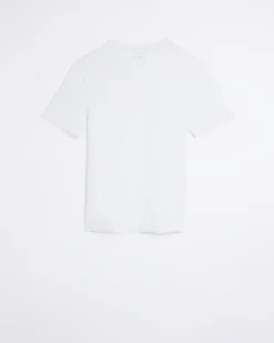River Island muscle fit t-shirt White Discount