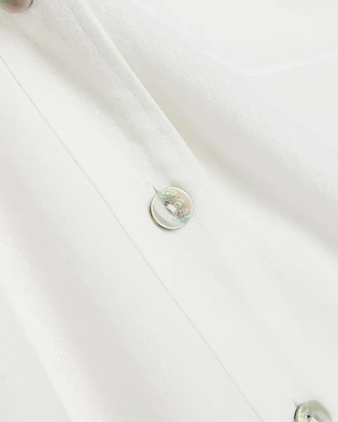 River Island oversized shirt with linen White Outlet