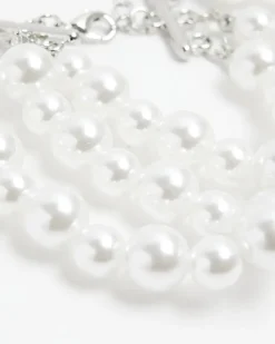 River Island Pearl Multirow Bracelet White Best