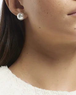 River Island Pearl Stud Earrings White Online
