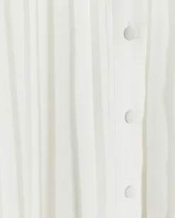 River Island plisse tie waist mini shirt dress White New