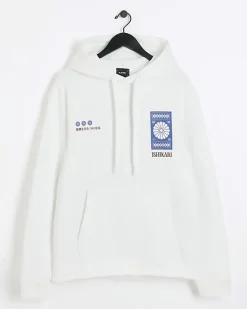 River Island regular fit graphic Japanese hoodie White Fashion