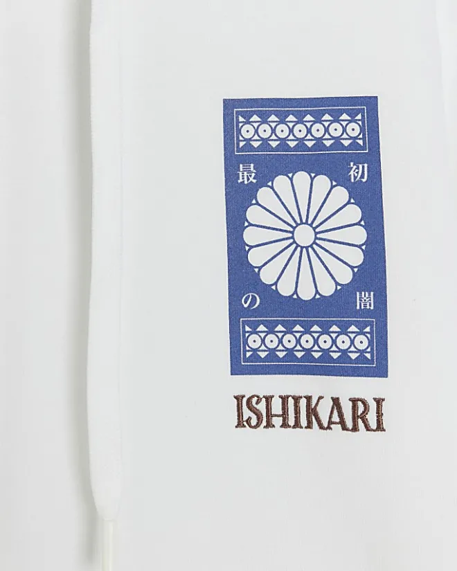 River Island regular fit graphic Japanese hoodie White Fashion