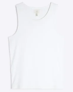 River Island regular fit rib vest White Fashion