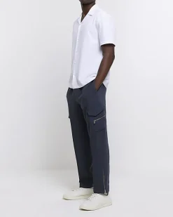 River Island Regular Fit Seersucker Revere Shirt White Best