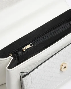 River Island RI monogram chain shoulder bag White Discount