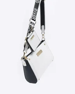 River Island RI monogram cross body bag White Fashion