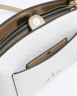 River Island RI monogram pocket cross body bag White Online