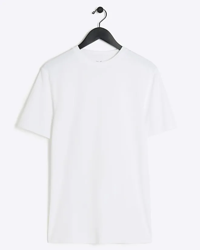 River Island RI Studio muscle fit t-shirt White Hot