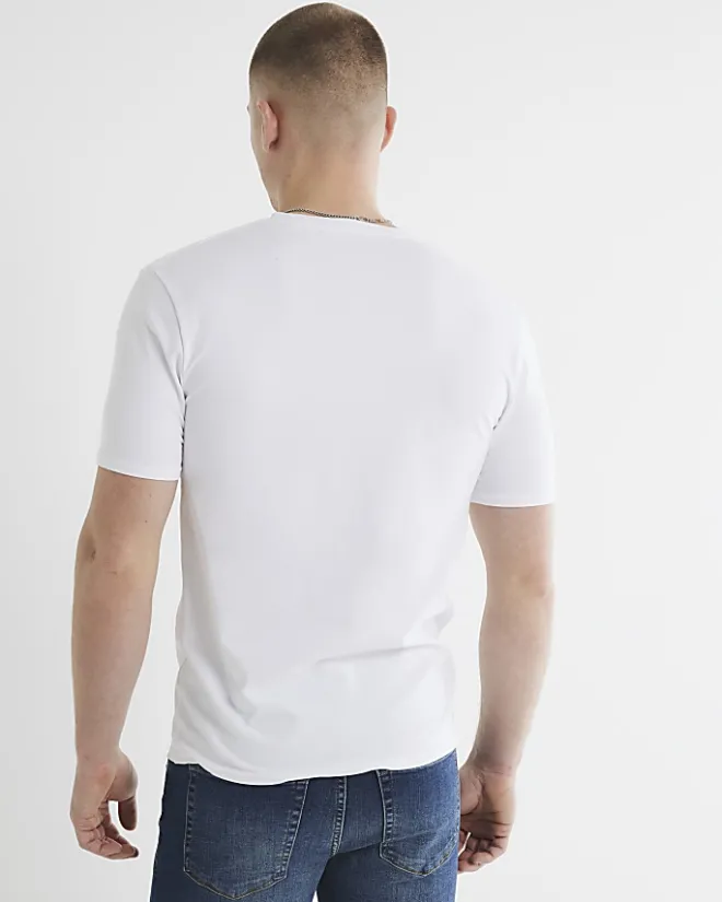 River Island RI Studio muscle fit t-shirt White Hot