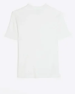 River Island RI Studio slim fit high neck t-shirt White Sale