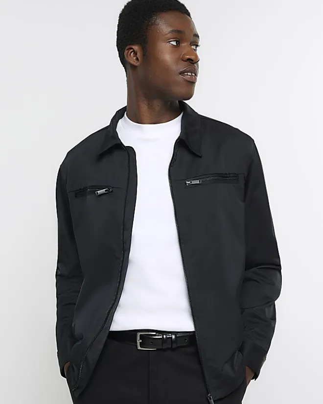 River Island RI Studio slim fit high neck t-shirt White Sale