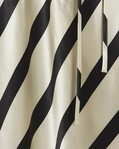 River Island satin stripe belted slip midi dress White Sale