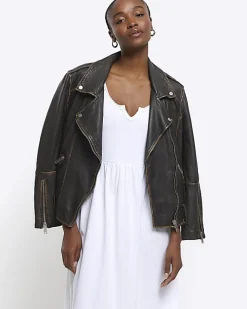 River Island scoop neck skater midi dress White Sale