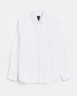 River Island slim fit easy iron shirt White Outlet