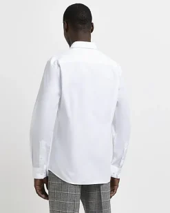 River Island slim fit easy iron shirt White Outlet
