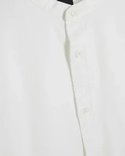 River Island slim fit grandad collar shirt White Outlet