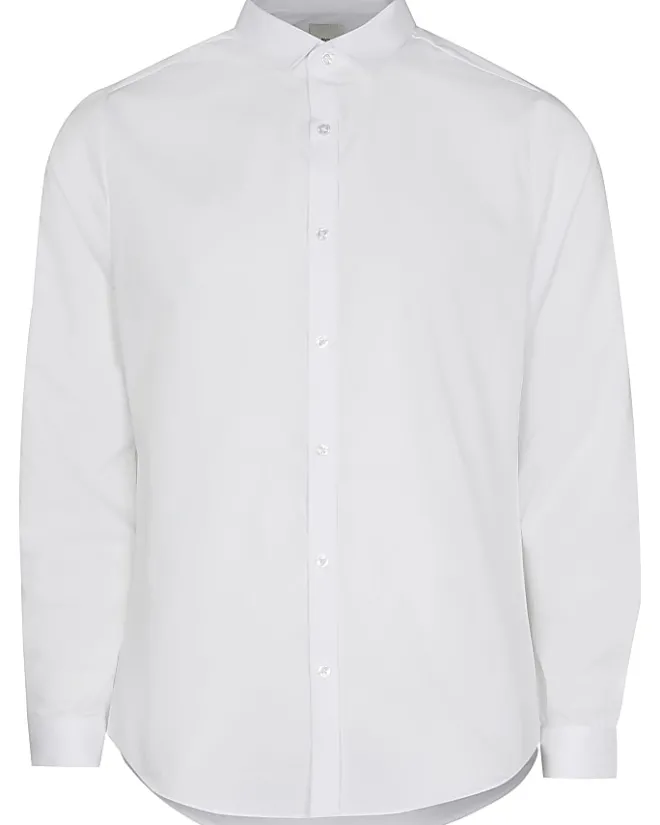 River Island slim fit long sleeve shirt White New