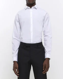 River Island slim fit multipack of 2 smart shirts White Clearance