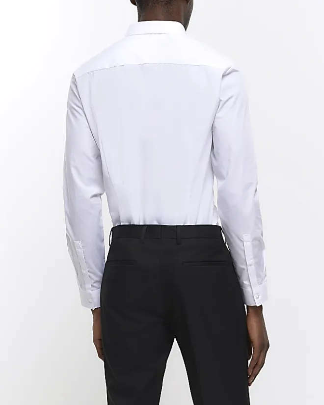 River Island slim fit multipack of 2 smart shirts White Clearance
