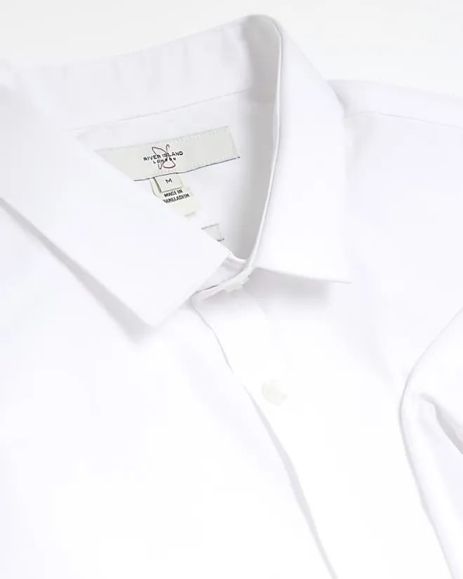 River Island slim fit multipack of 2 smart shirts White Clearance