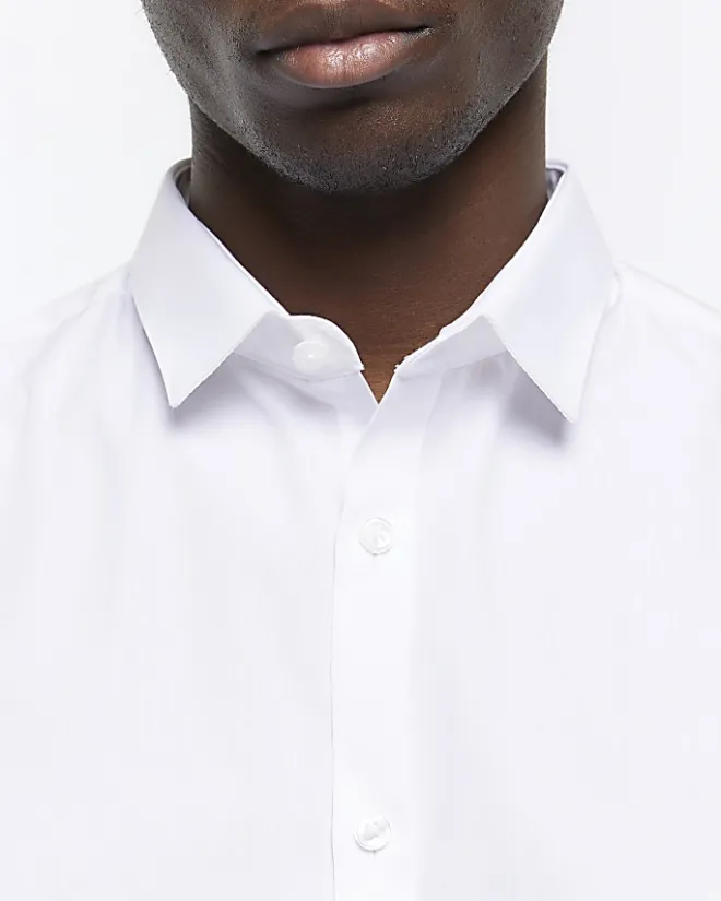 River Island slim fit multipack of 5 smart shirts White Clearance