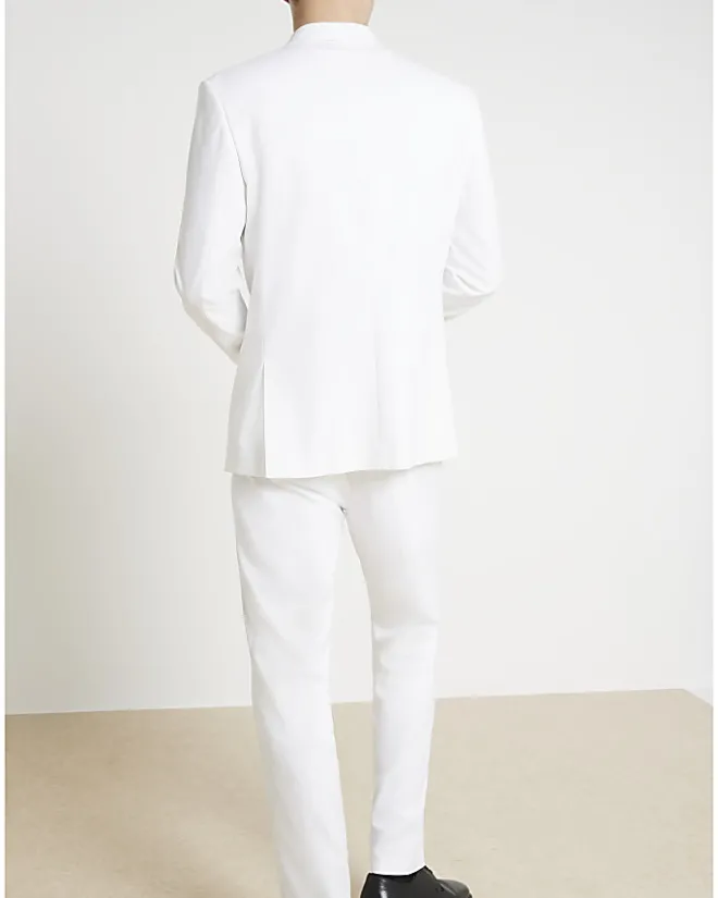 River Island slim fit tuxedo suit jacket White Sale