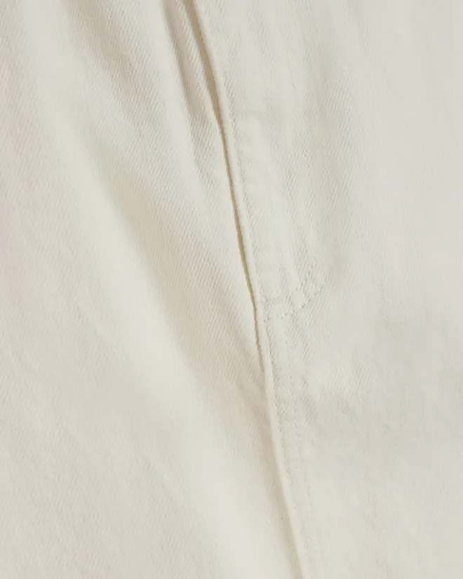 River Island split hem denim maxi skirt White New