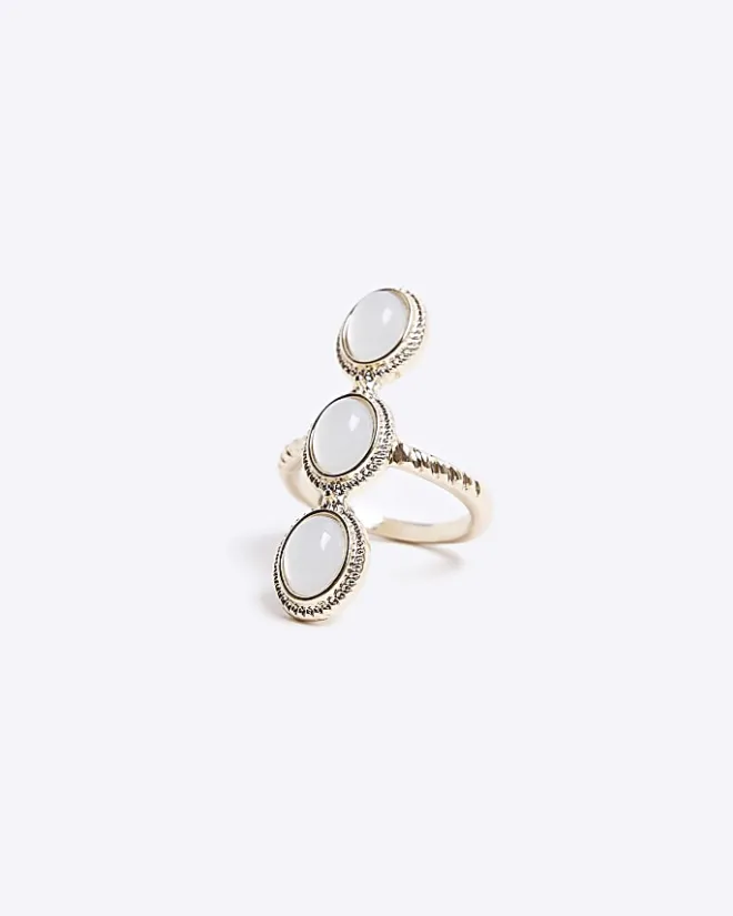 River Island Stone Ring White Hot