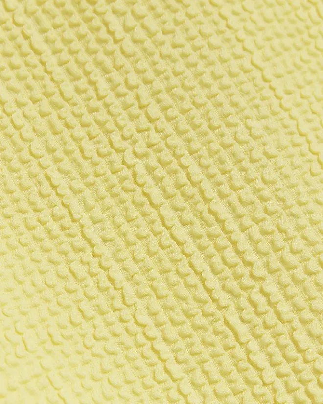 River Island crinkle scoop neck swimsuit Yellow Online