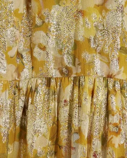 River Island floral glitter slip maxi dress Yellow Sale