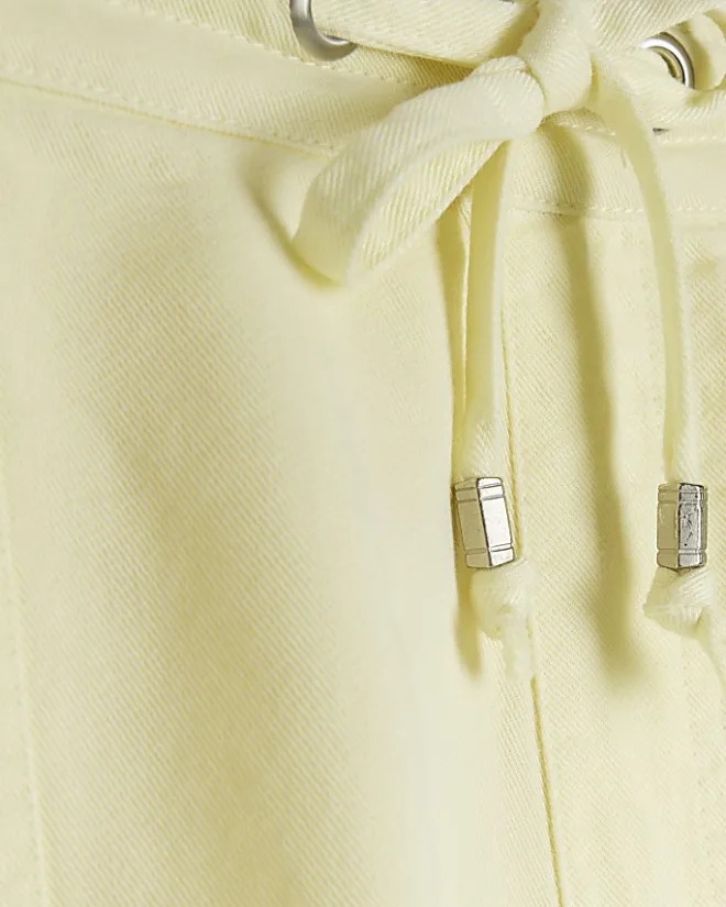 River Island lyocell drawstring shorts Yellow Fashion