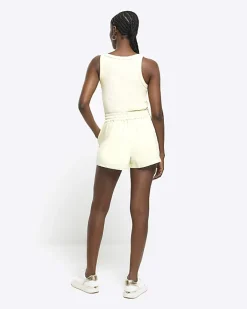 River Island lyocell drawstring shorts Yellow Fashion