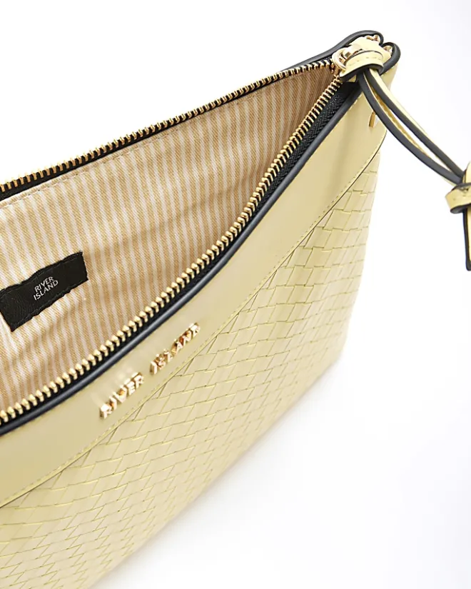 River Island weave pouchette bag Yellow Hot