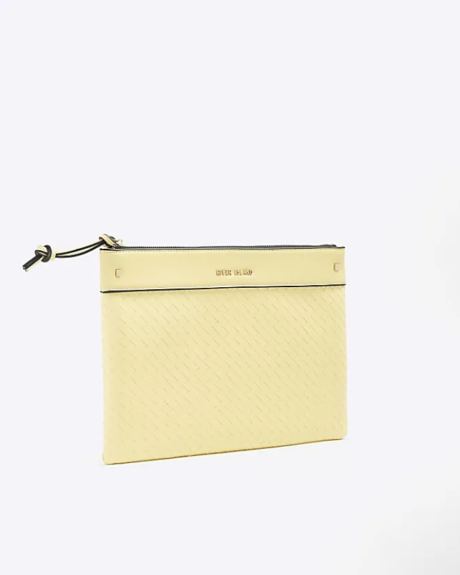 River Island weave pouchette bag Yellow Hot