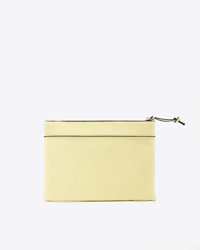 River Island weave pouchette bag Yellow Hot