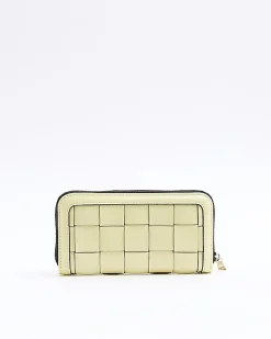 River Island woven purse Yellow Sale