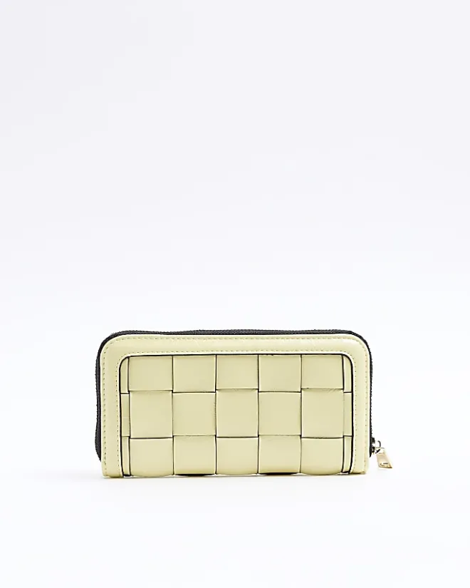 River Island woven purse Yellow Sale