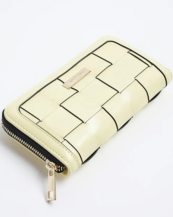 River Island woven purse Yellow Sale