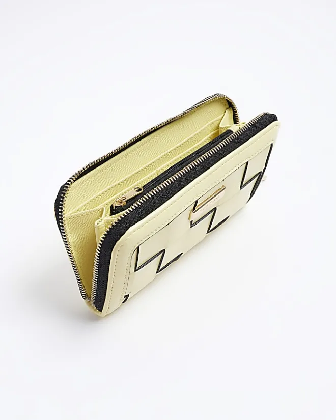 River Island woven purse Yellow Sale